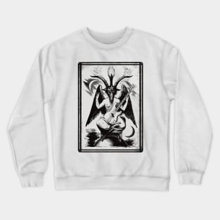 Baphomet bass guitar white transparent Crewneck Sweatshirt